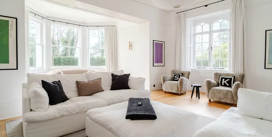 White Gable House Living Room