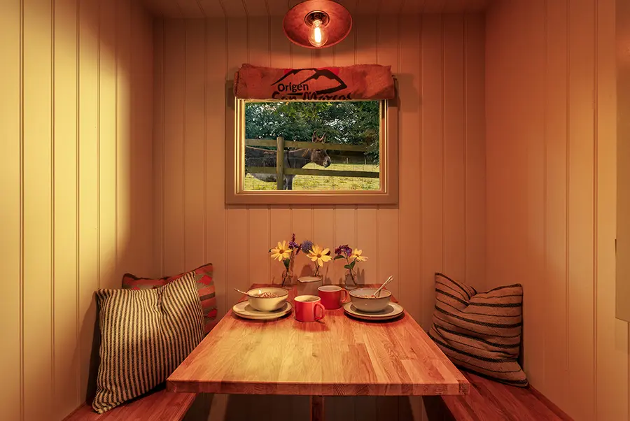 Parsonage House Shepherds Hut Dining