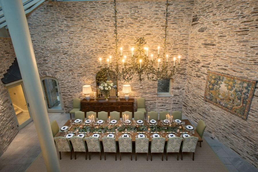 Pengarth Castle Atrium Dining Room At Xmas 2