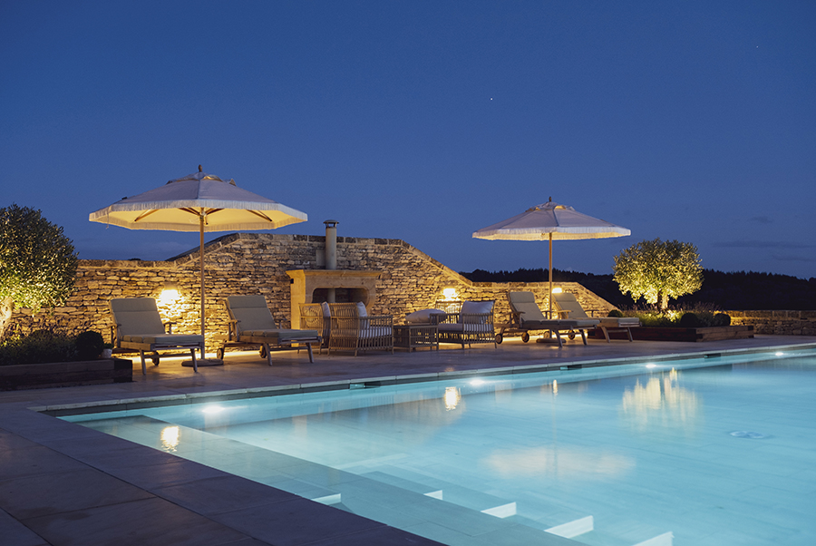 Colescomb Manor Pool At Night 2