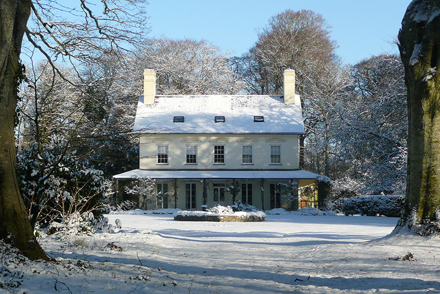 Bromfield Hall Exterior In Winter