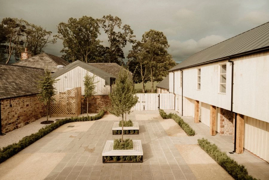 Catlin Estate Pole Barn Courtyard