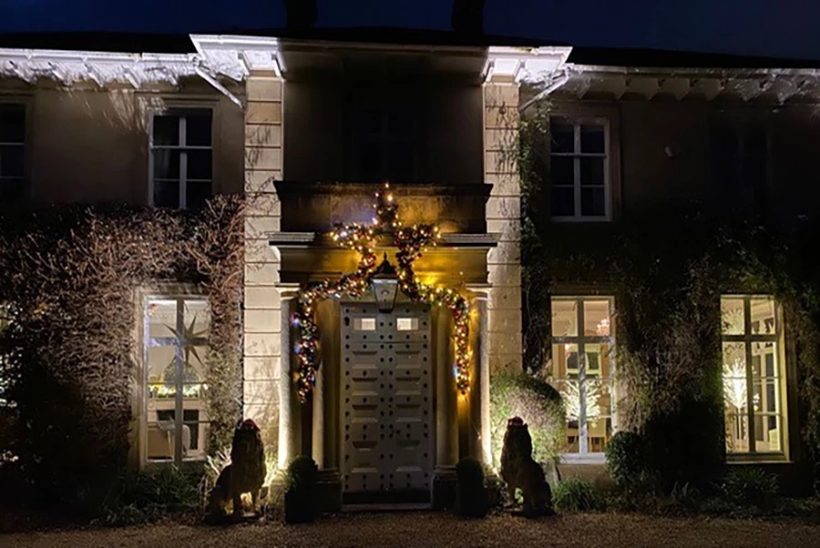 Haygrass House Front Entrance At Christmas