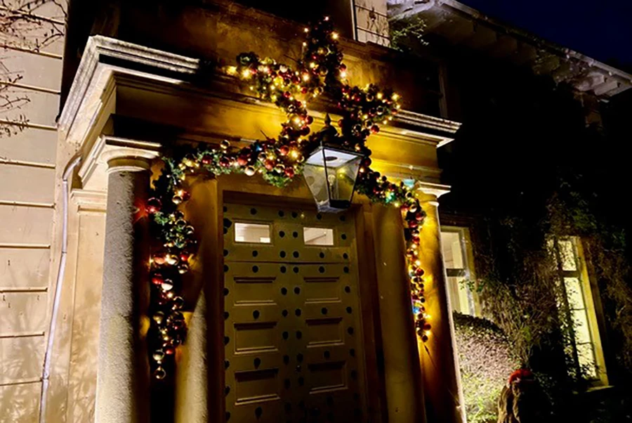 Haygrass House Entrance At Christmas
